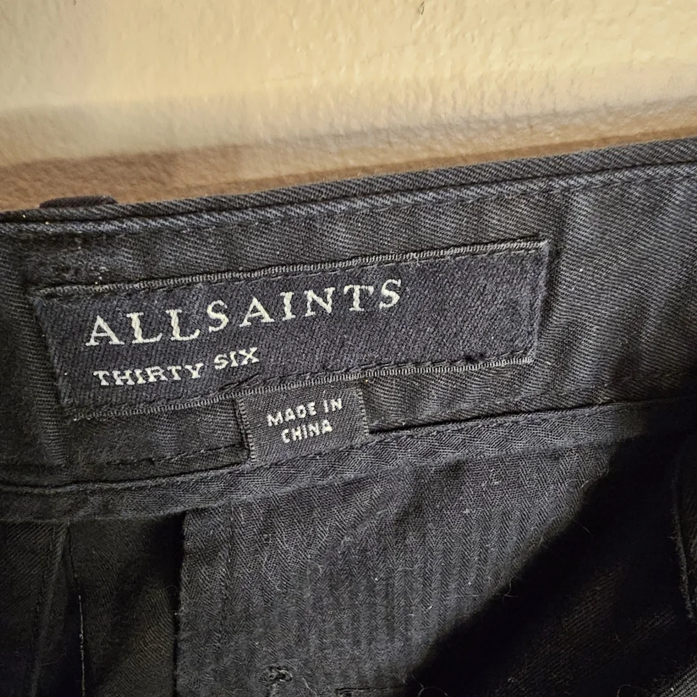 All Saints Kato Cropped Button Fly Chino Trousers
